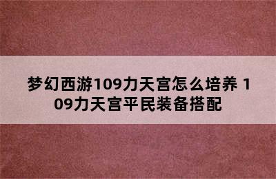 梦幻西游109力天宫怎么培养 109力天宫平民装备搭配